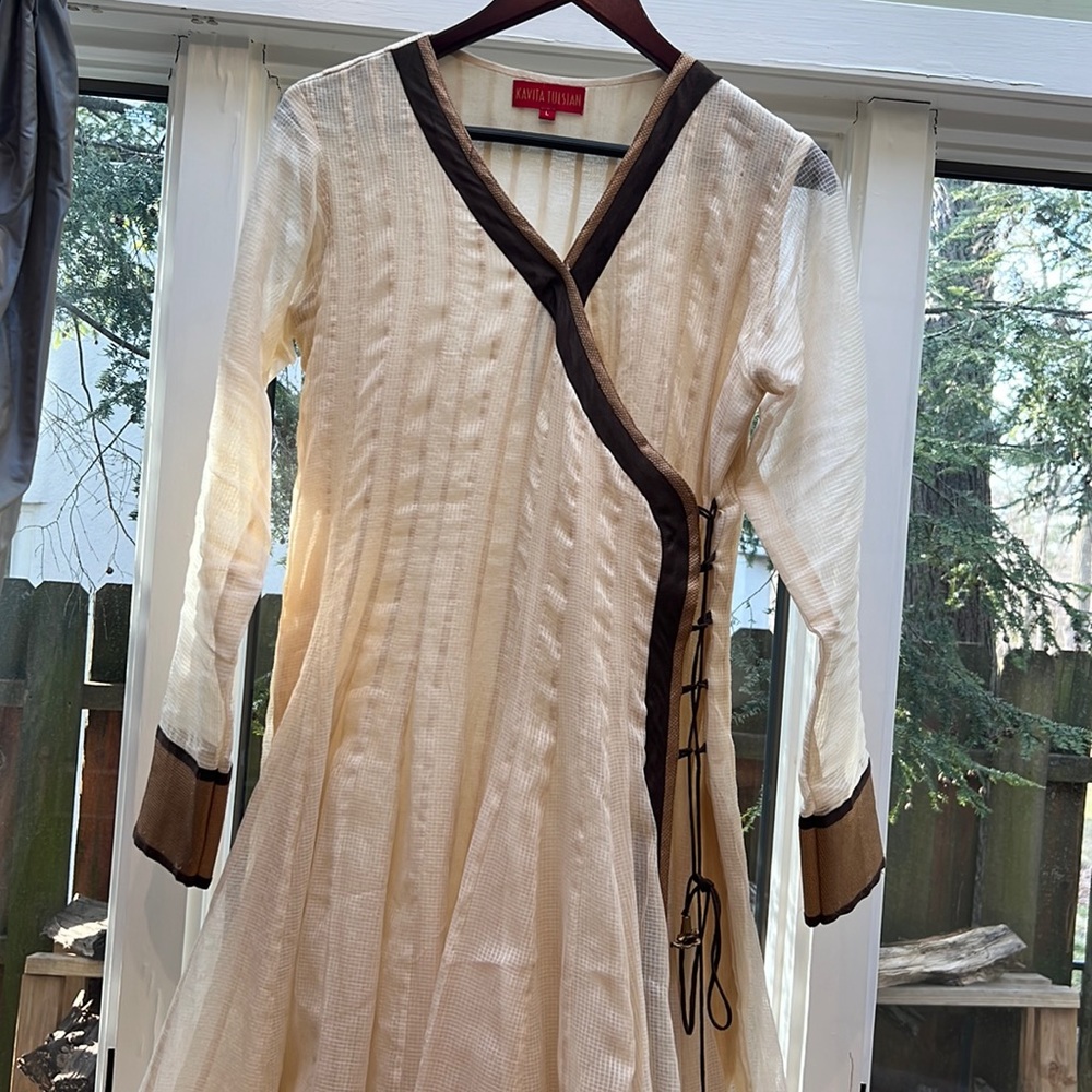 Angrakha style cotton blend anarkali